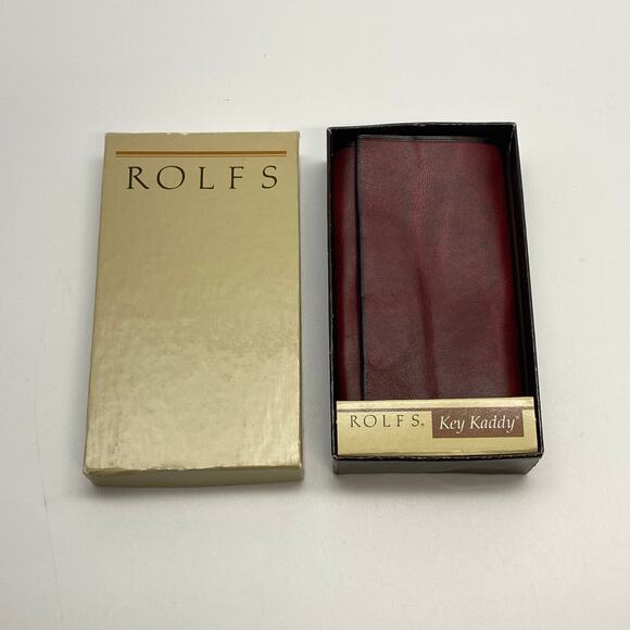 As Is Vintage ROLFs Key Kaddy Burgundy Leather Cowhide Trifold Key Holder‎ NOS - Picture 8 of 8